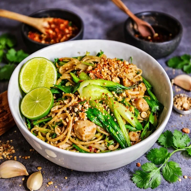 Asian noodle dinner cooked in Carote pan