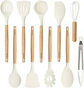 CAROTE 10-piece Silicone Cooking Utensils Set, heat resistant, BPA-free