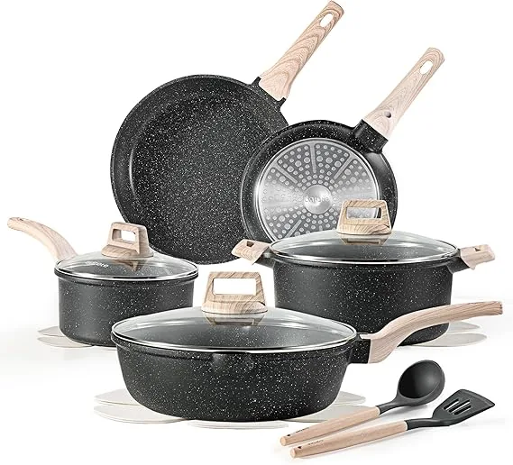 CAROTE 14Pcs Pots and Pans Set Non Stick