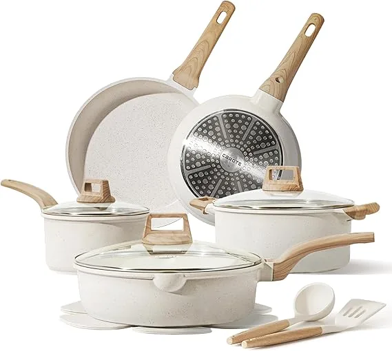 CAROTE 14 Pcs Pots and Pans Set Nonstick