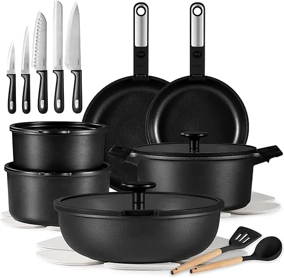 CAROTE 25pcs Pots and Pans Set Non Stick
