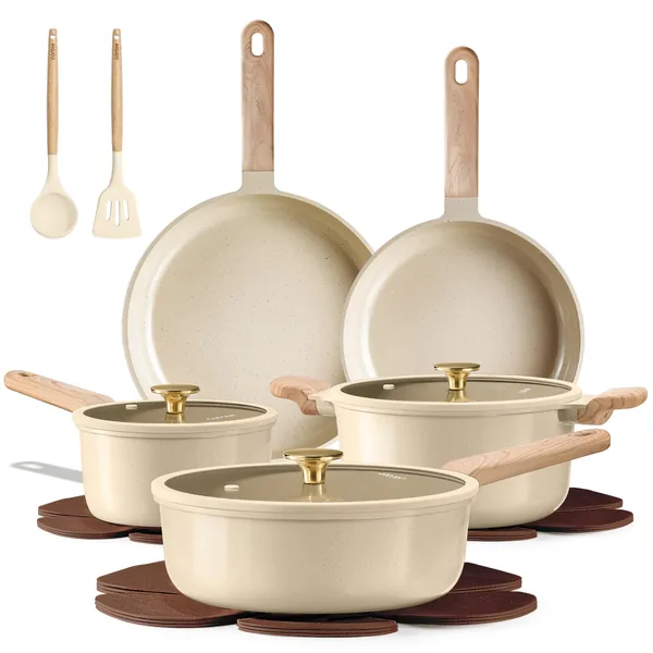 CAROTE 14Pcs Pots and Pans Set Non stick
