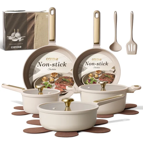 CAROTE Ceramic Cookware Set Nonstick